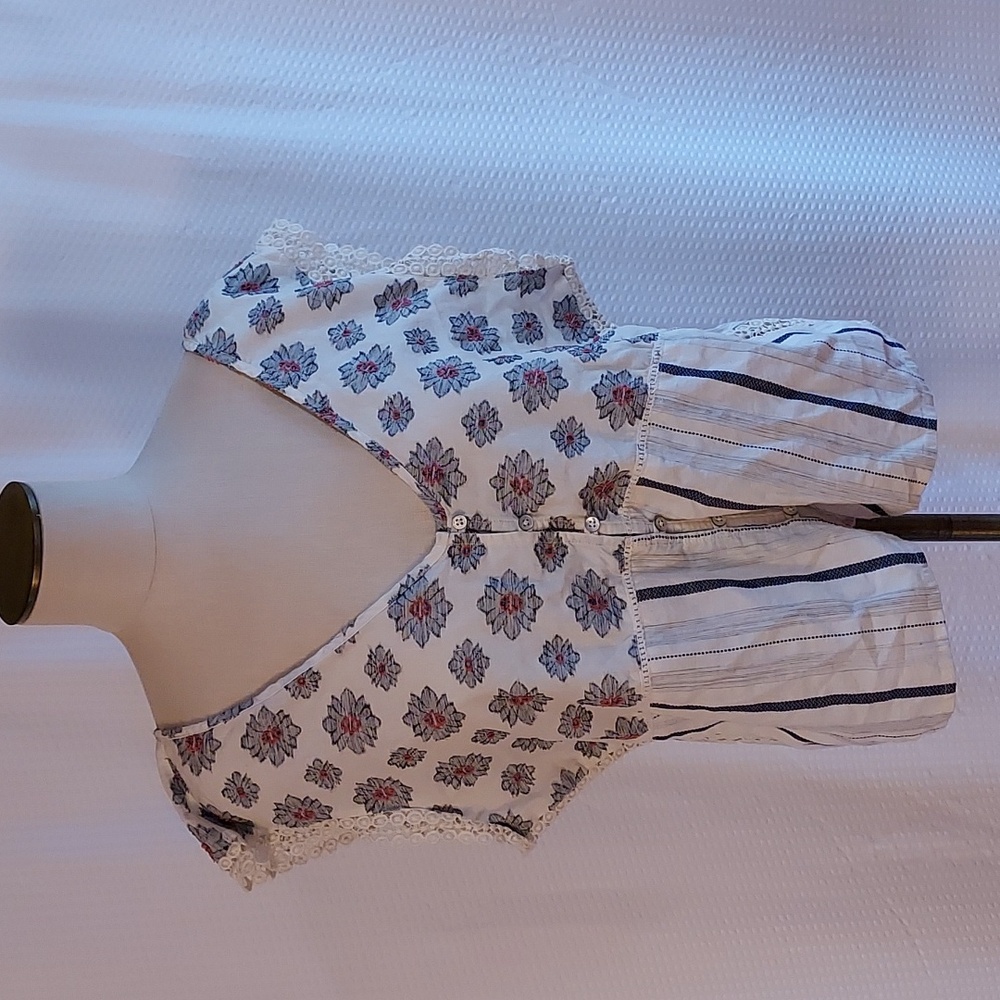 Shannen Women's Western Top Cotton Sleeveless Crochet Buttoned Gray XL